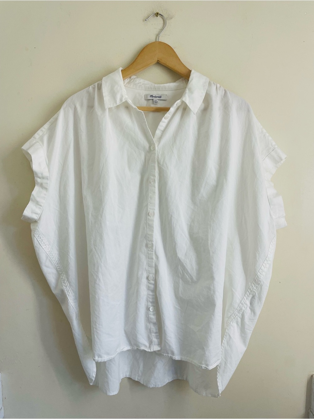 Madewell Central Shirt Pure White size XXL Oversized Cotton Modal Button Down